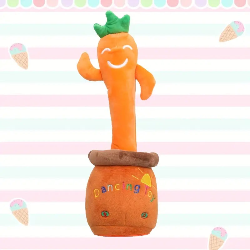 MilegiToy Smiling carrot toys can sing, dance, learn to talk, gifts (without batteries)