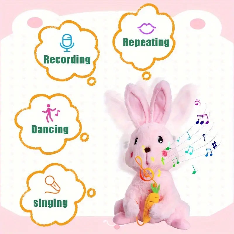 MilegiToy Food Rabbit Can Sing Can Learn To Talk Funny Electric Stuffed (without Batteries)