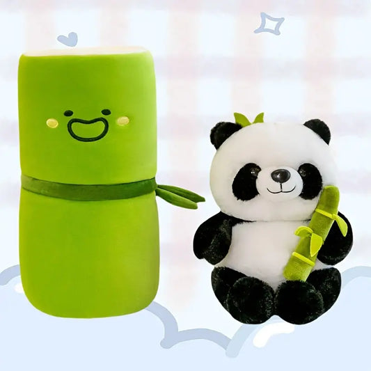 MilegiToy Creative cartoon cute bamboo tube panda plush toy doll gift
