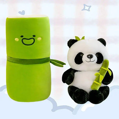 MilegiToy Creative cartoon cute bamboo tube panda plush toy doll gift