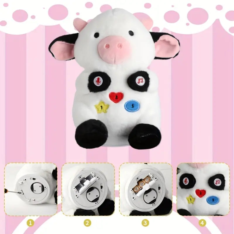 MilegiToy Singing Cow Plush Toy Doll - (Battery Not Included)