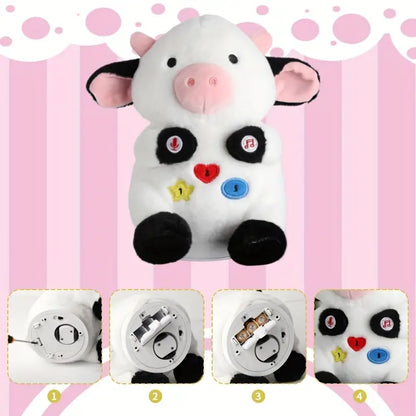MilegiToy Singing Cow Plush Toy Doll - (Battery Not Included)