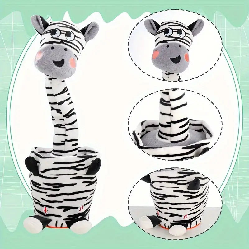 MilegiToy Zebra Electric Plush Toy Halloween Christmas Easter Gift Doll Decoration Can Learn To Talk And Sing Electric Plush Toy (without Batteries)