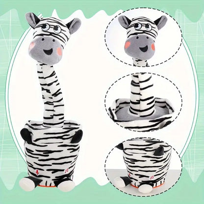 MilegiToy Zebra Electric Plush Toy Halloween Christmas Easter Gift Doll Decoration Can Learn To Talk And Sing Electric Plush Toy (without Batteries)