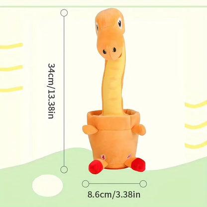 MilegiToy Yellow Dinosaur Can Sing And Learn To Talk Electric Plush Toy  (without Batteries)