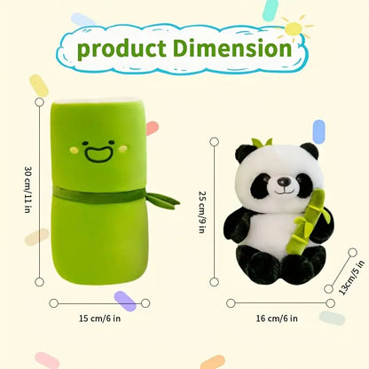 MilegiToy Creative cartoon cute bamboo tube panda plush toy doll gift