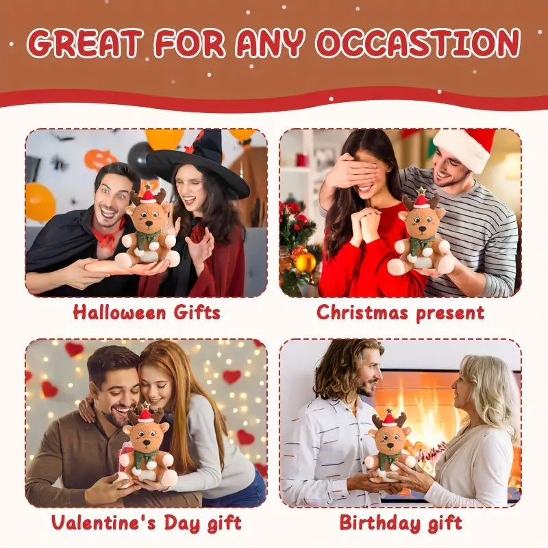MilegiToy Cute Deer Doll Christmas Deer Plush Toy