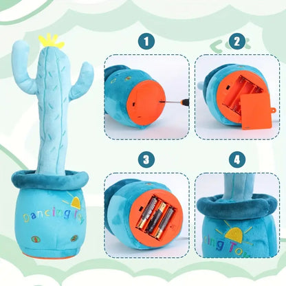 MilegiToy Flower Pot Cactus Toy Can Sing Can Learn To Talk Can Wiggle Cactus (without Batteries)