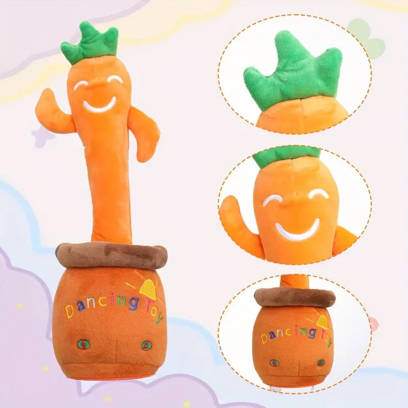 MilegiToy Smiling carrot toys can sing, dance, learn to talk, gifts (without batteries)