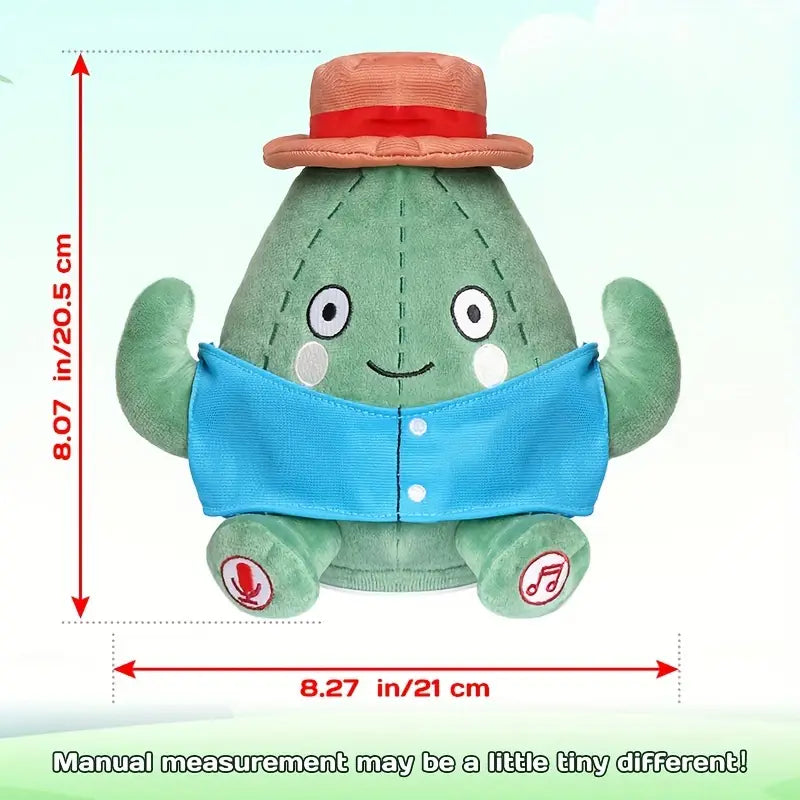 MilegiToy New Green Roller Skate Cactus Can Sing,Learn To Talk  (without Batteries)