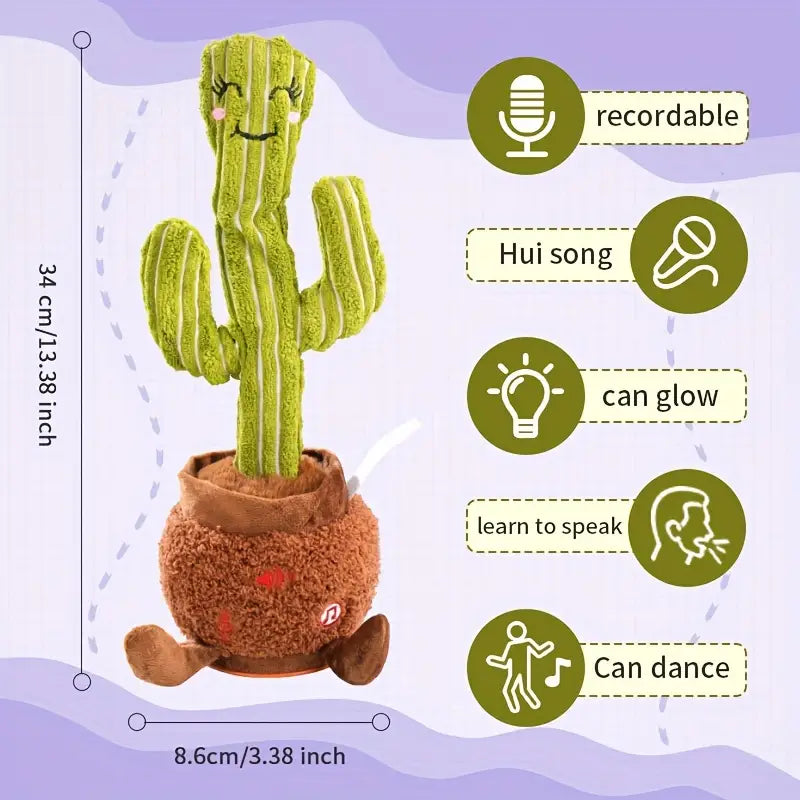 MilegiToy Eyelash Cactus Singing Electric Stuffed Animal Doll  Without Batteries