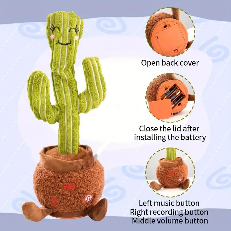 MilegiToy Eyelash Cactus Singing Electric Stuffed Animal Doll  Without Batteries