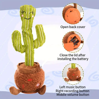 MilegiToy Eyelash Cactus Singing Electric Stuffed Animal Doll  Without Batteries