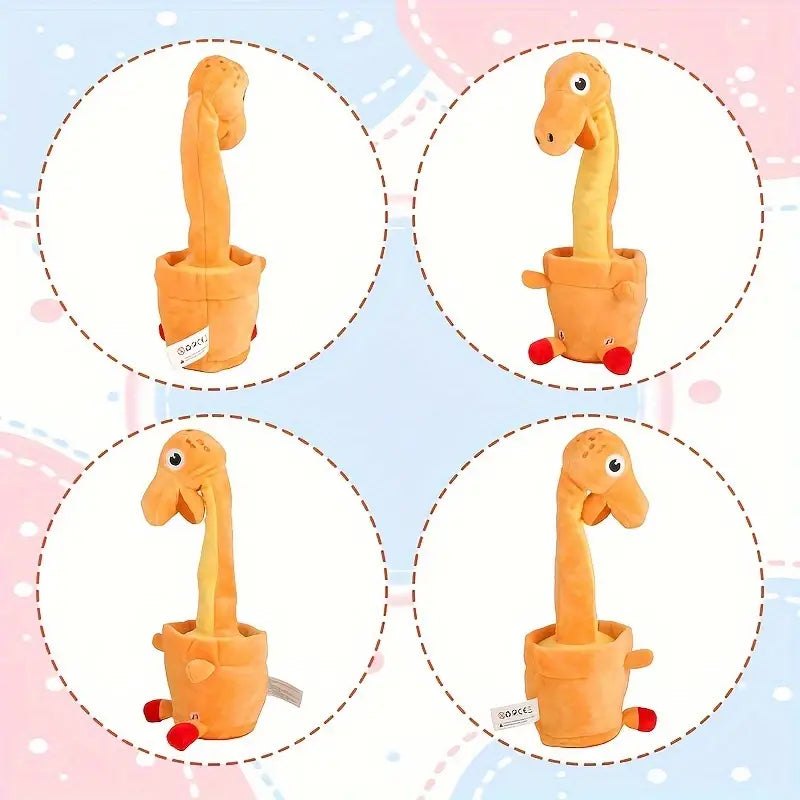 MilegiToy Yellow Dinosaur Can Sing And Learn To Talk Electric Plush Toy  (without Batteries)
