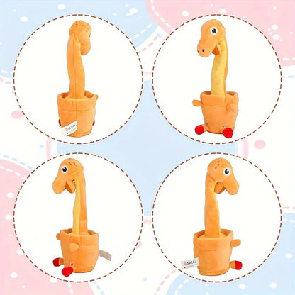 MilegiToy Yellow Dinosaur Can Sing And Learn To Talk Electric Plush Toy  (without Batteries)