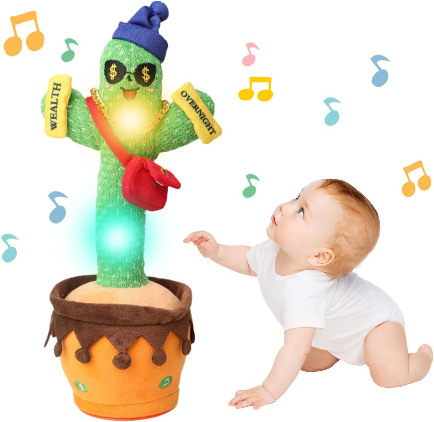 MilegiToy Dancing Cactus Toy, Talking Cactus Mimicking Repeating What You Say Singing