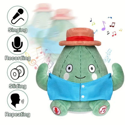 MilegiToy New Green Roller Skate Cactus Can Sing,Learn To Talk  (without Batteries)