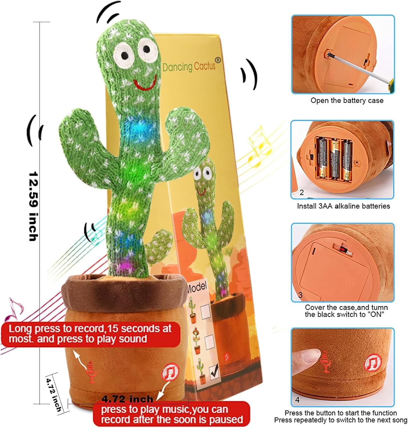 MilegiToy Dancing TalkBack Cactus Toy