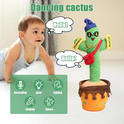 MilegiToy Dancing Cactus Toy, Talking Cactus Mimicking Repeating What You Say Singing