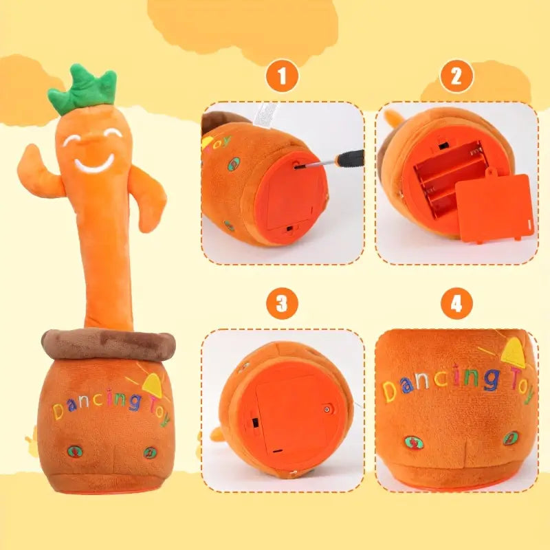 MilegiToy Smiling carrot toys can sing, dance, learn to talk, gifts (without batteries)