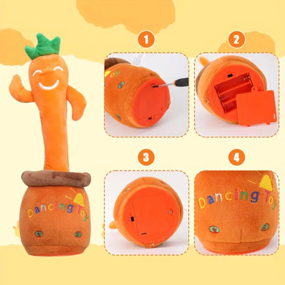MilegiToy Smiling carrot toys can sing, dance, learn to talk, gifts (without batteries)