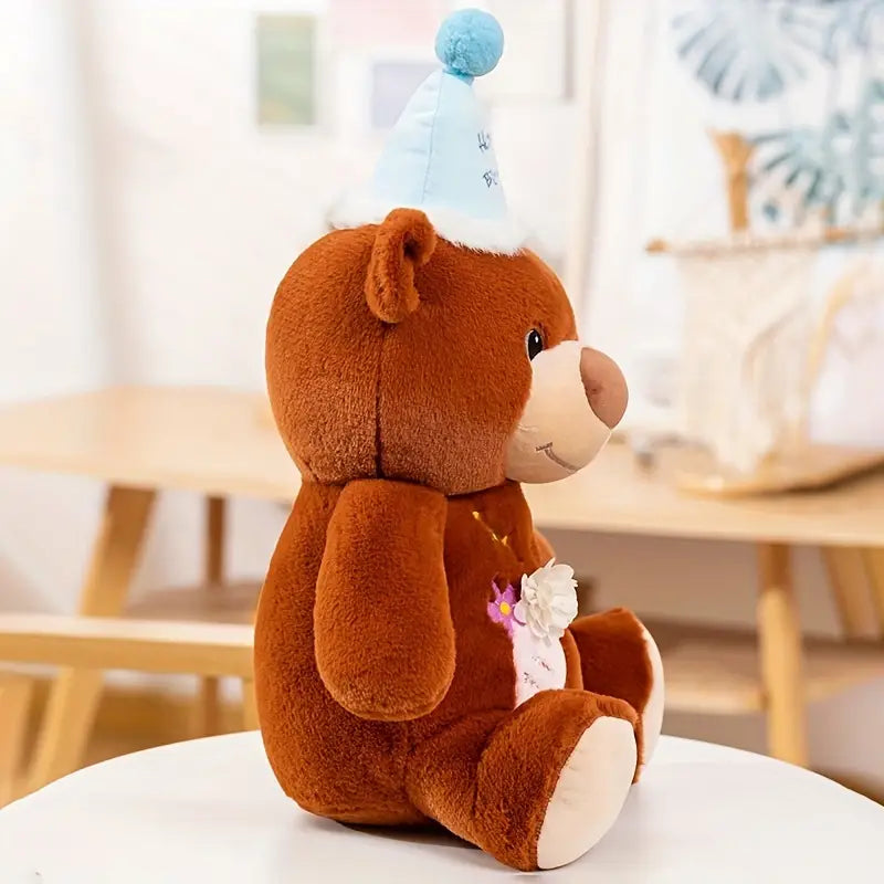 MilegiToy Fluffy Cute Sitting Posture Bear Plush Toy Doll Ornament Doll Throw Pillow