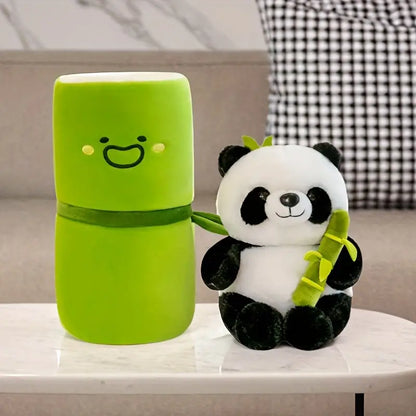 MilegiToy Creative cartoon cute bamboo tube panda plush toy doll gift