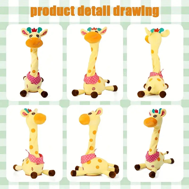 MilegiToy Cute Giraffe Can Sing And Learn To Talk Electric Stuffed Animal Funny Toy  (no Batteries)