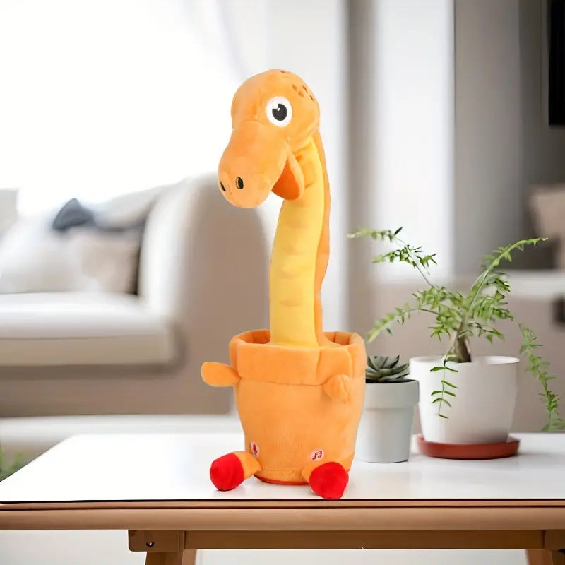 MilegiToy Yellow Dinosaur Can Sing And Learn To Talk Electric Plush Toy  (without Batteries)