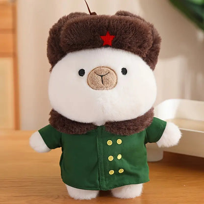 MilegiToy Military Coat Capybara Doll Throw Pillow Plush Doll