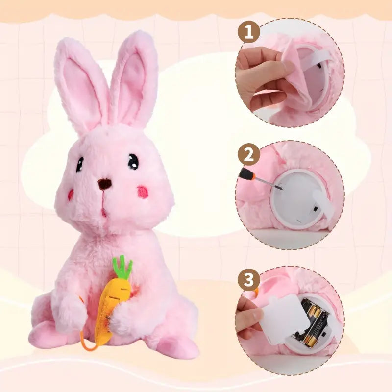 MilegiToy Food Rabbit Can Sing Can Learn To Talk Funny Electric Stuffed  (without Batteries)