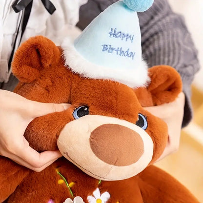 MilegiToy Fluffy Cute Sitting Posture Bear Plush Toy Doll Ornament Doll Throw Pillow