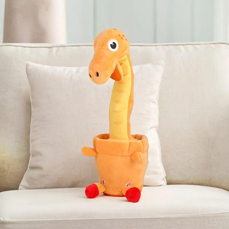 MilegiToy Yellow Dinosaur Can Sing And Learn To Talk Electric Plush Toy  (without Batteries)