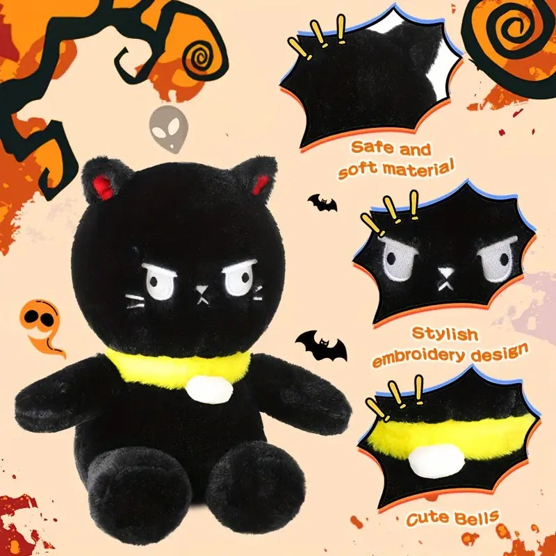 MilegiToy Black Cat Plush Toy Cute Plush Toy Cartoon