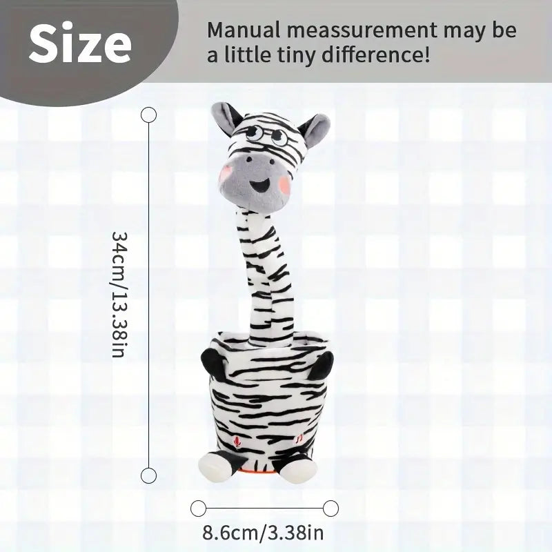 MilegiToy Zebra Electric Plush Toy Halloween Christmas Easter Gift Doll Decoration Can Learn To Talk And Sing Electric Plush Toy (without Batteries)