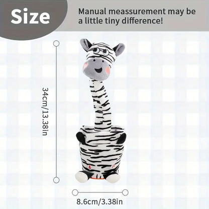 MilegiToy Zebra Electric Plush Toy Halloween Christmas Easter Gift Doll Decoration Can Learn To Talk And Sing Electric Plush Toy (without Batteries)