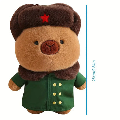 MilegiToy Military Coat Capybara Doll Throw Pillow Plush Doll