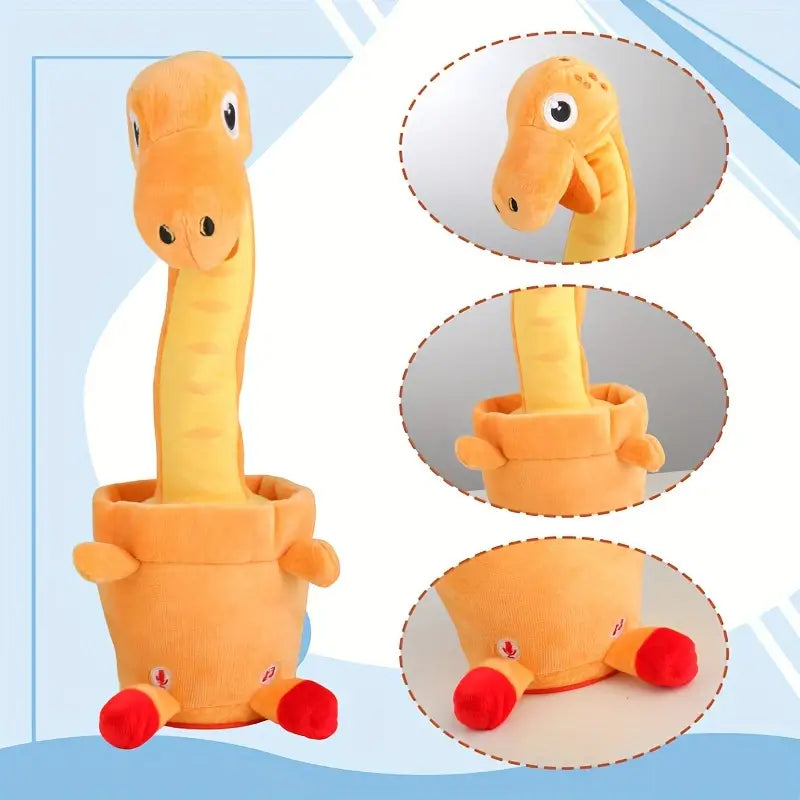 MilegiToy Yellow Dinosaur Can Sing And Learn To Talk Electric Plush Toy  (without Batteries)
