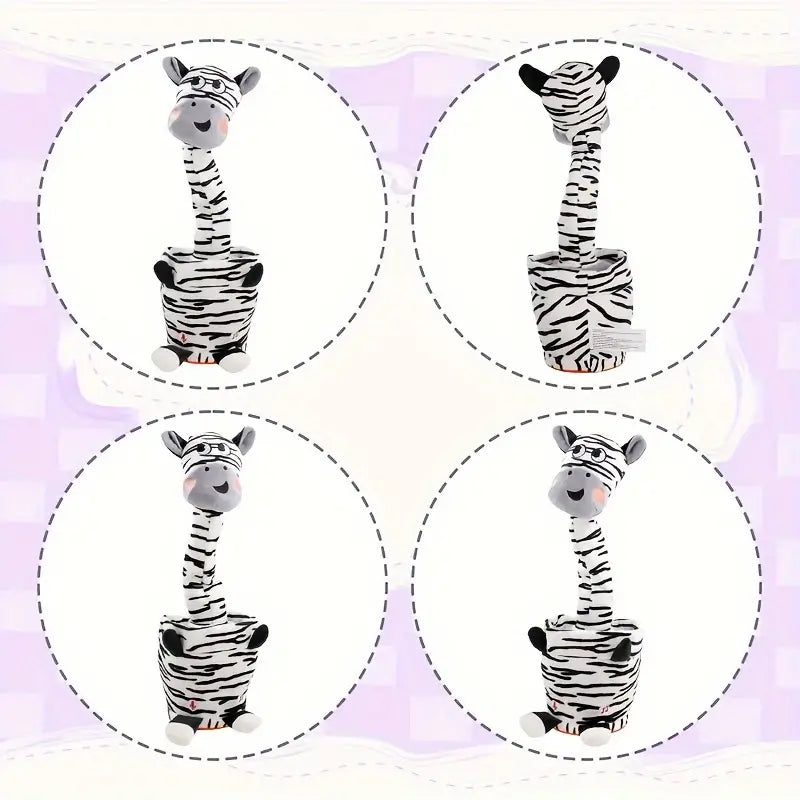 MilegiToy Zebra Electric Plush Toy Halloween Christmas Easter Gift Doll Decoration Can Learn To Talk And Sing Electric Plush Toy (without Batteries)