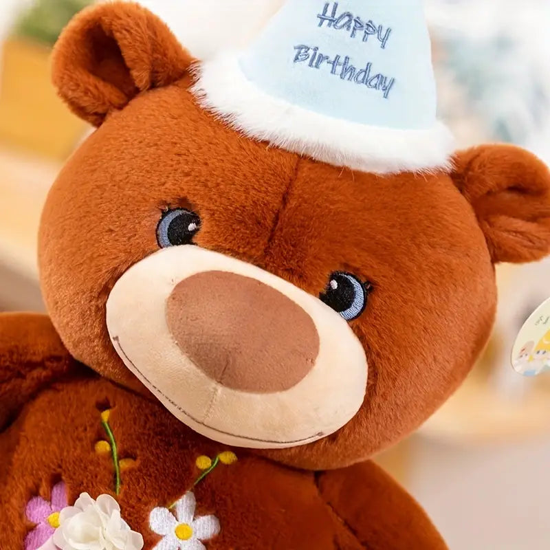 MilegiToy Fluffy Cute Sitting Posture Bear Plush Toy Doll Ornament Doll Throw Pillow