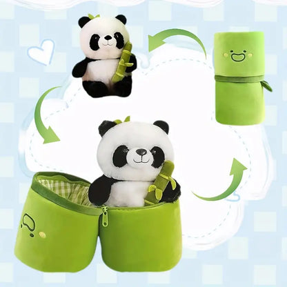 MilegiToy Creative cartoon cute bamboo tube panda plush toy doll gift