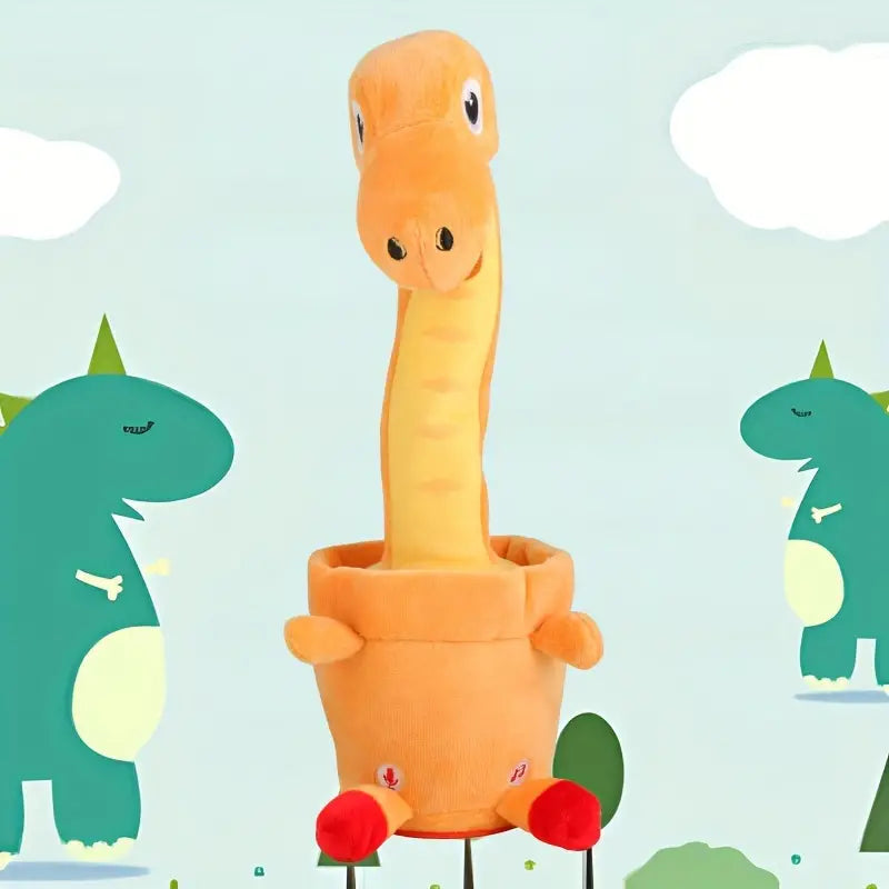MilegiToy Yellow Dinosaur Can Sing And Learn To Talk Electric Plush Toy  (without Batteries)